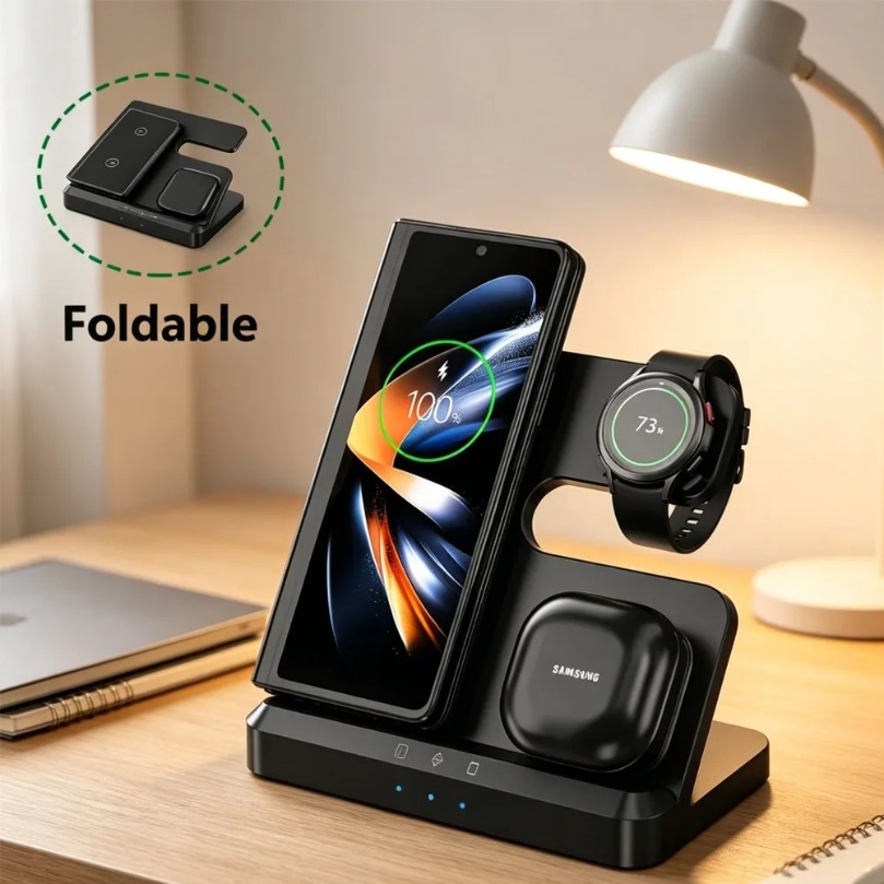 3 in 1 Fast Wireless Charger F - Wireless Charger 3 In 1 ulasan dan harga