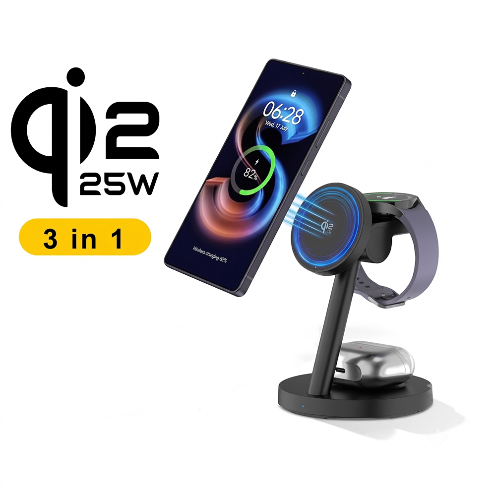 3in1 Qi2.2 25W Fast Wireless C - Wireless Charger 3 In 1 ulasan dan harga