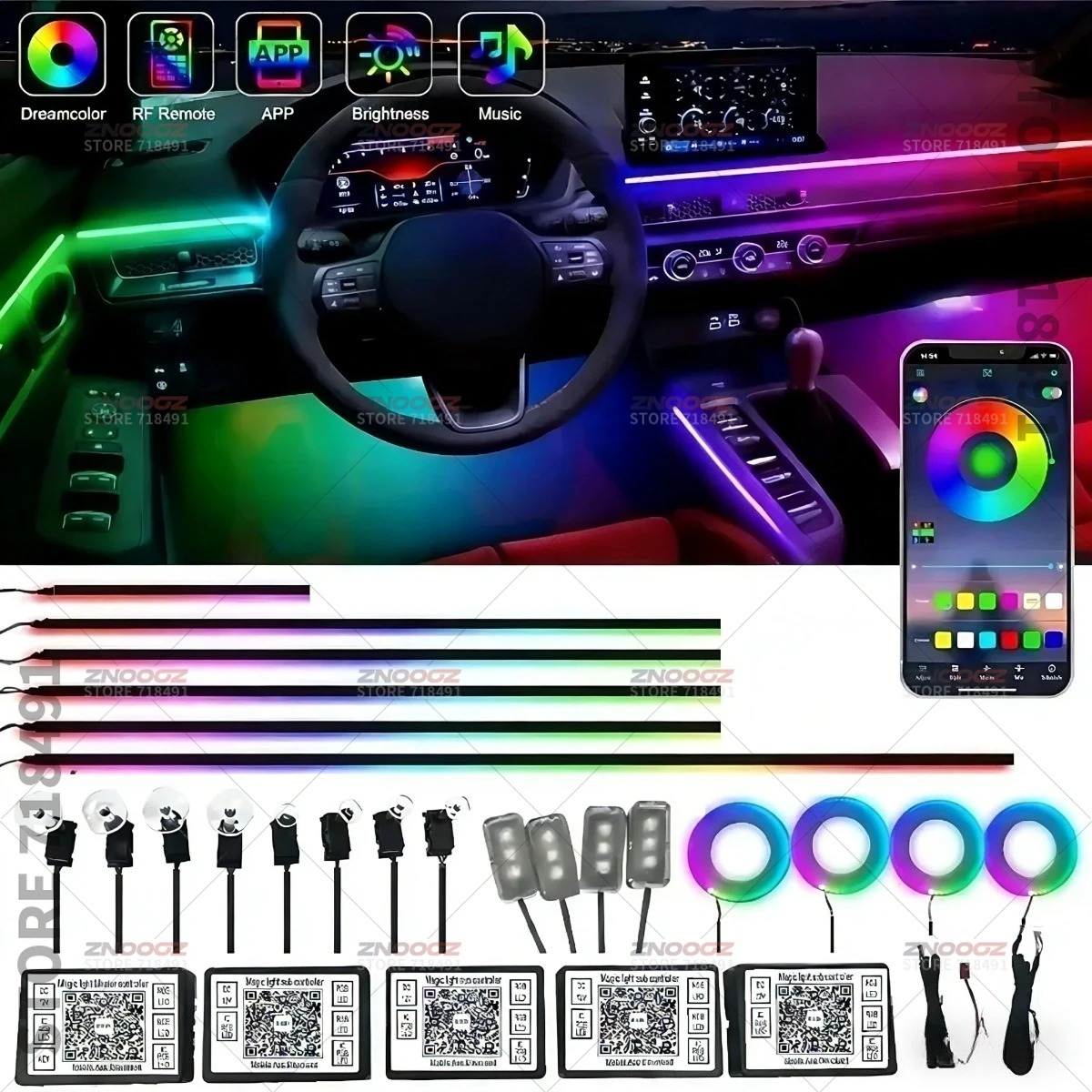 22in1 RGB Car Interior Acrylic - Tech Accessories Renault ulasan dan harga