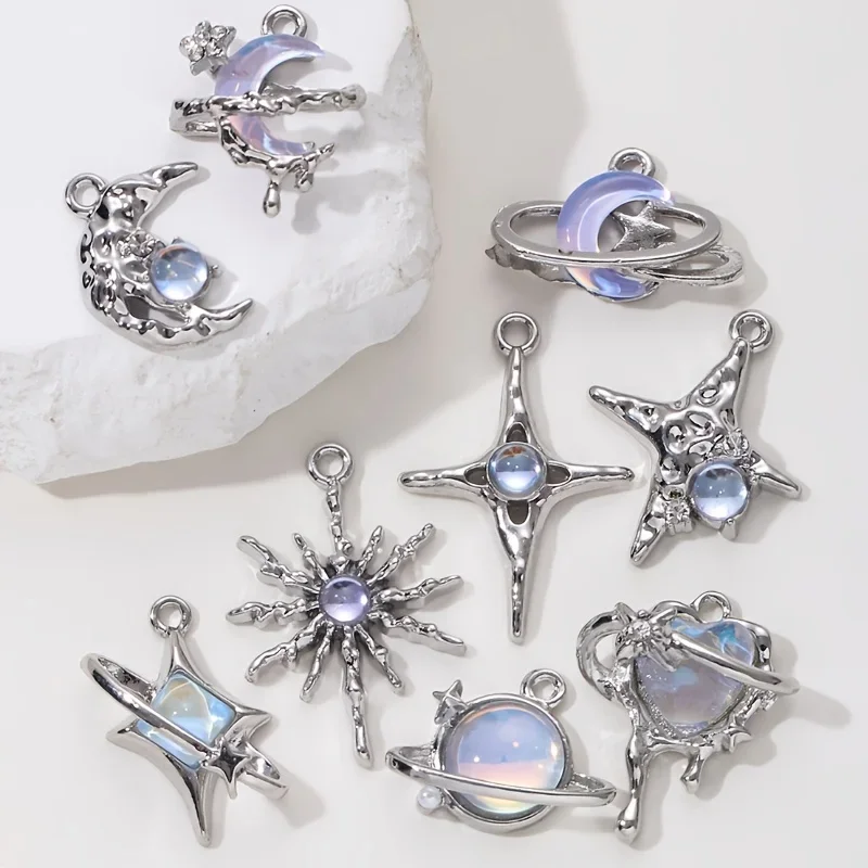 9pcs New Star Moon Enamel Char - Y2K Tech Accessories ulasan dan harga