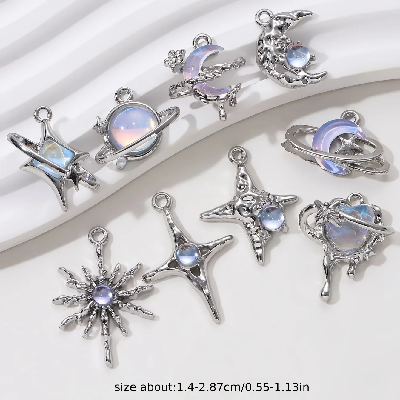 9pcs New Star Moon Enamel Char - Y2K Tech Accessories ulasan dan harga