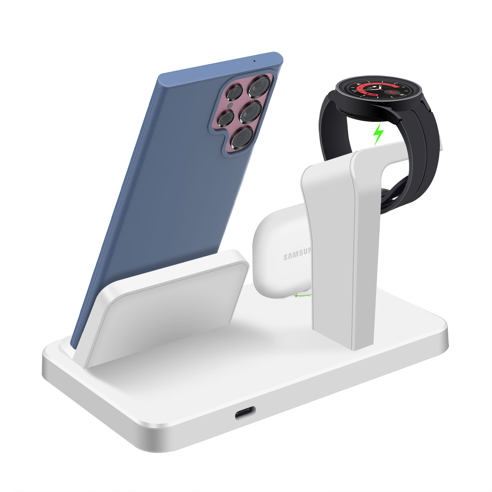 Desk 3 in 1 Type C Port Wirele - Wireless Charger 3 In 1 ulasan dan harga