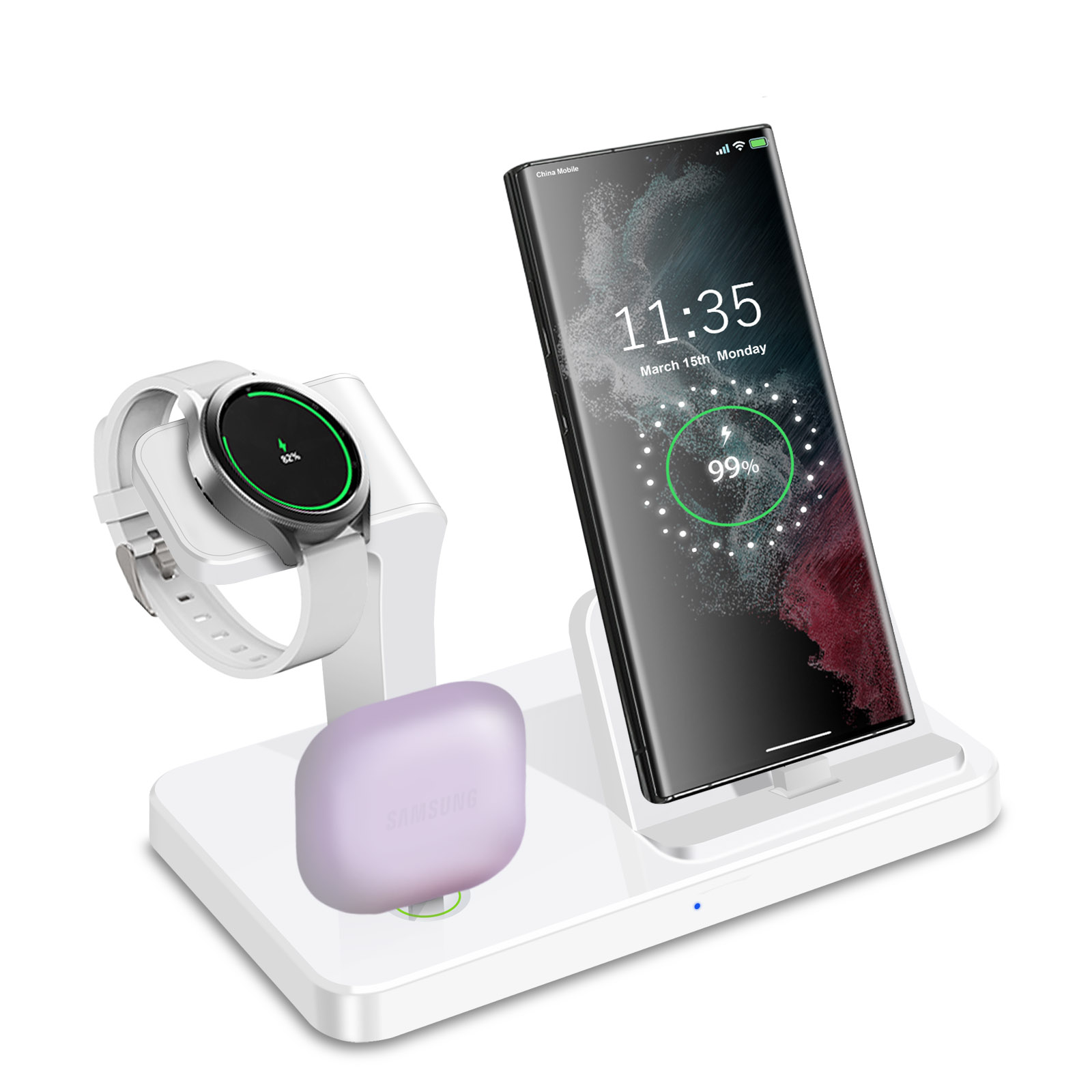 Desk 3 in 1 Type C Port Wirele - Wireless Charger 3 In 1 ulasan dan harga