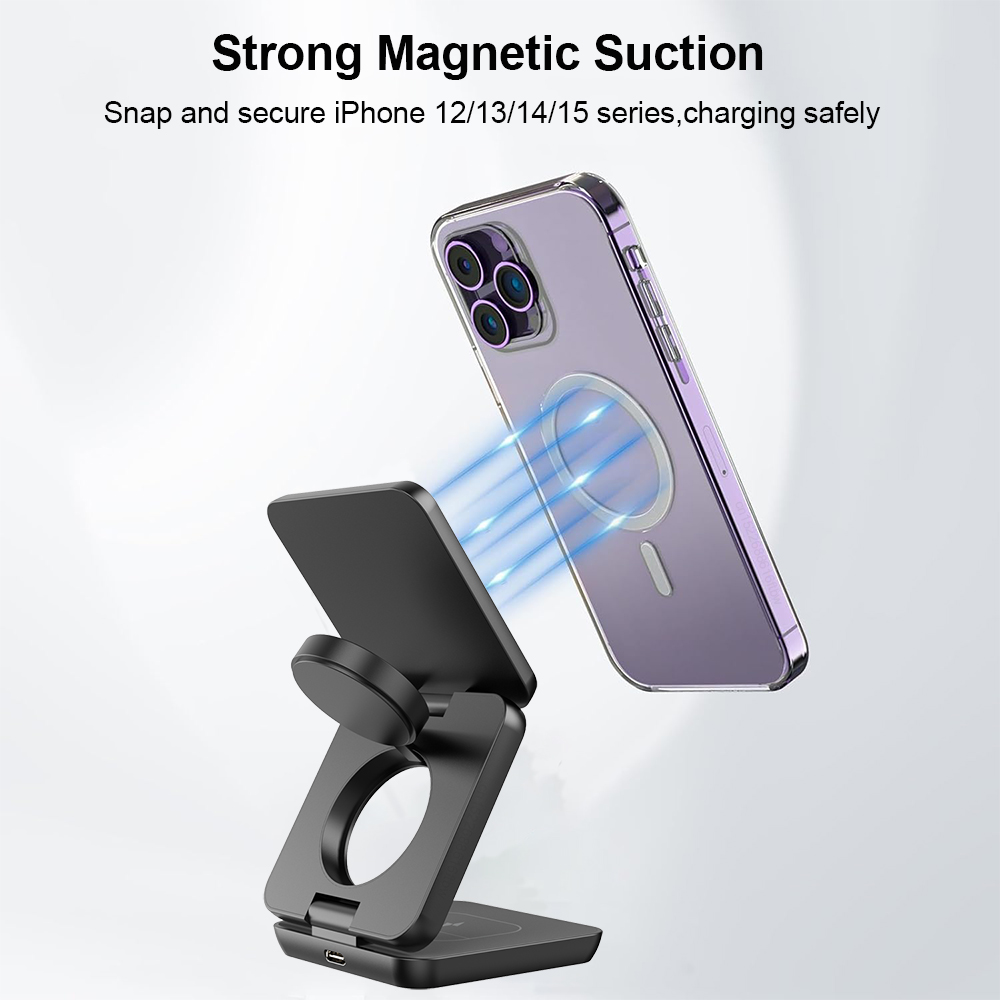 3 in 1 Foldable Magnetic Wirel - Wireless Charger 3 In 1 ulasan dan harga