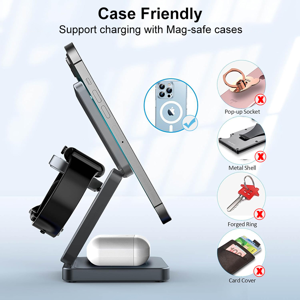 3 in 1 Foldable Magnetic Wirel - Wireless Charger 3 In 1 ulasan dan harga