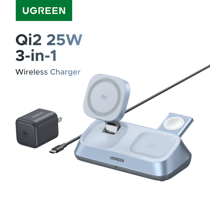 UGREEN Qi2 25W MAX Magnetic Wi - Wireless Charger 3 In 1 ulasan dan harga