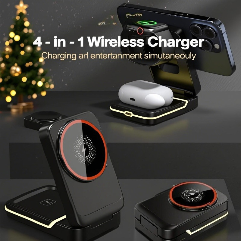 3 in 1 Magnetic Foldable Trave - Wireless Charger 3 In 1 ulasan dan harga