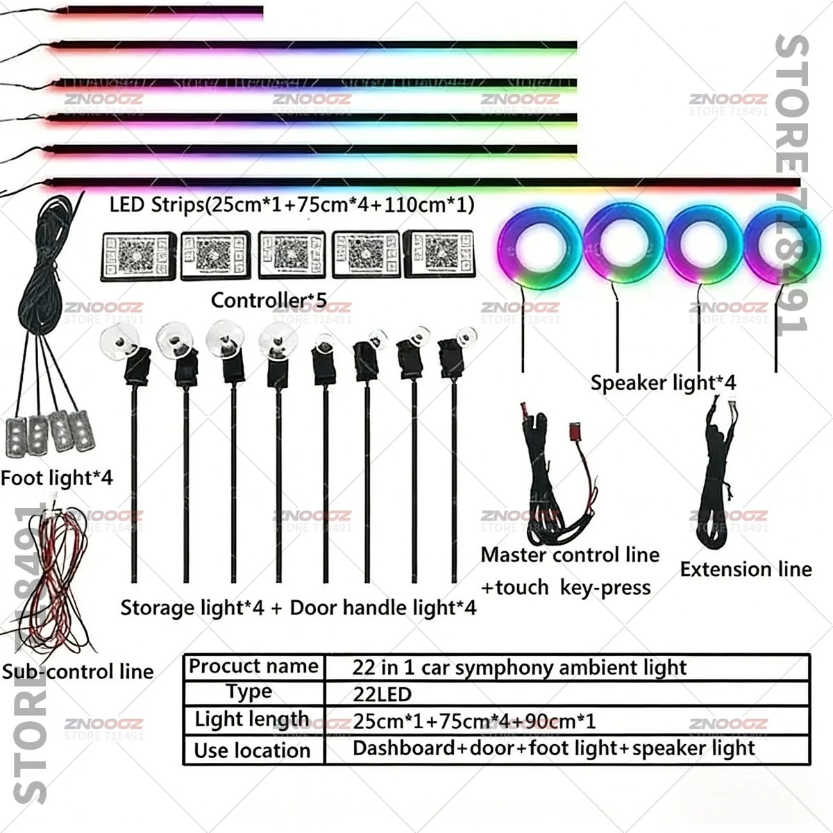 22in1 RGB Car Interior Acrylic - Tech Accessories Renault ulasan dan harga
