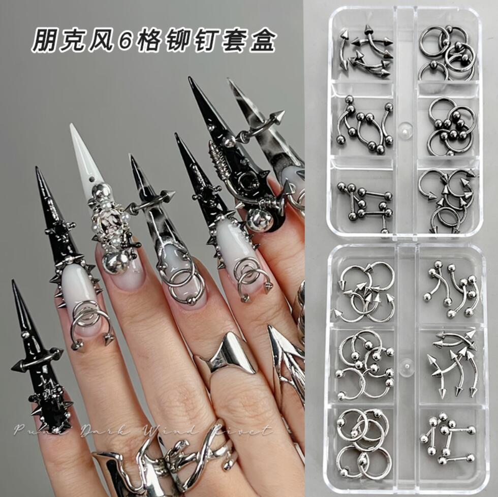 30pcs Mixed Punk Pierced Rivet - Y2K Tech Accessories ulasan dan harga