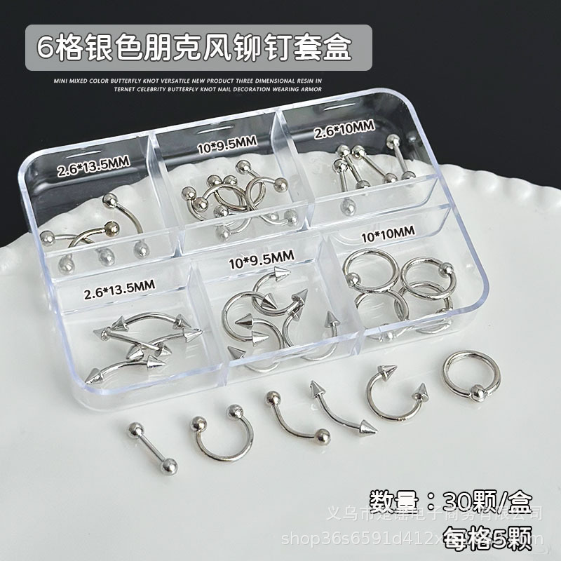 30pcs Mixed Punk Pierced Rivet - Y2K Tech Accessories ulasan dan harga
